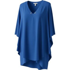 Joseph Ribkoff Royal Blue Layered Asymmetrical Tunic V-Neck dress Size 14